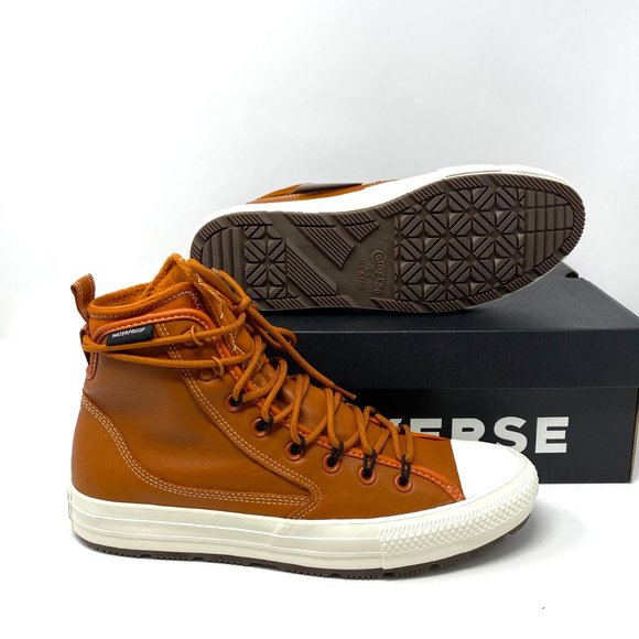 Converse CTAS High Top Sepia Egret Leather Sneaker Boot Men’s Brown 168862C - Picture 2 of 10